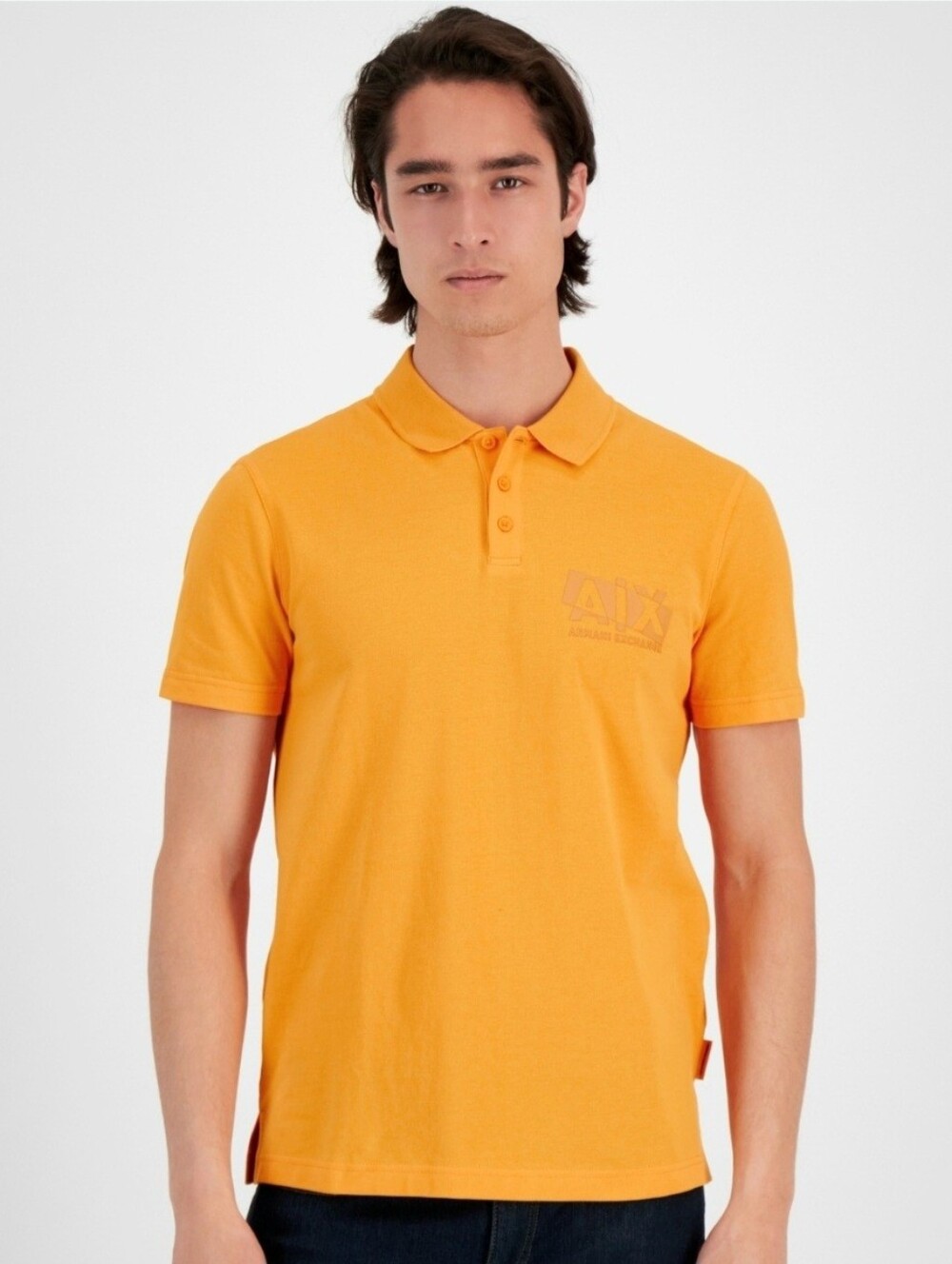 $75 AX Armani Exchange Mens Short Sleeve Broken Logo Polo Shirt